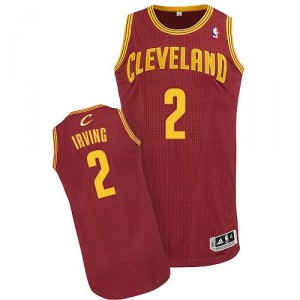 Maillot rouge vin de NBA Kyrie Irving authentiques hommes - Adidas Cleveland Cavaliers & Road 2